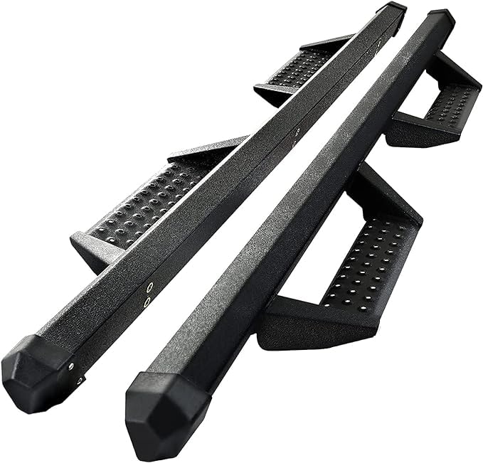 SMANOW Running Boards Side Steps Compatible with 2019-2026 Chevy Silverado/Sierra 1500 Double Cab, Dual-Stage Textured Black Pow