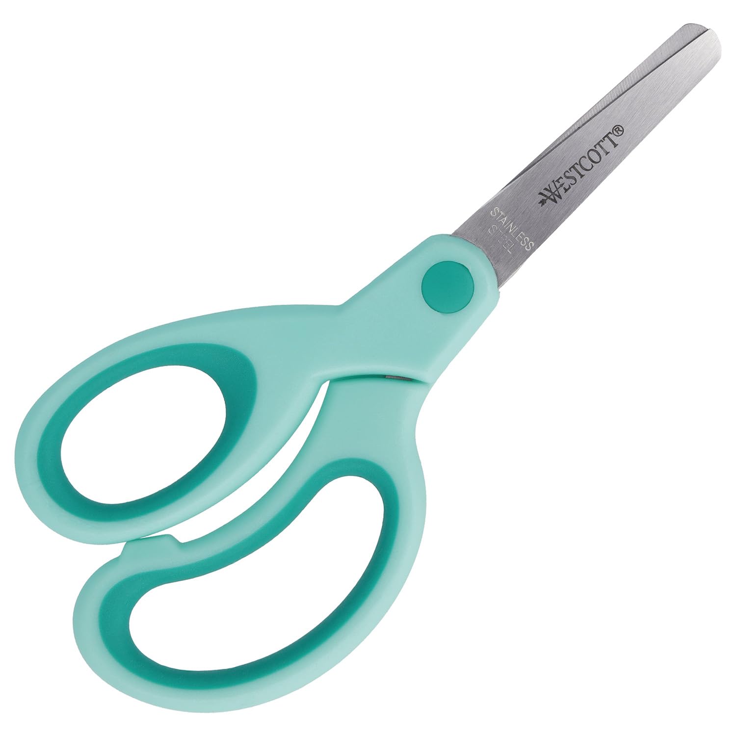 Westcott E-21586 00 Softgrip Kids Scissor Lefty, Blunt Tip, 513 Cm, Turquiose - Turquoise