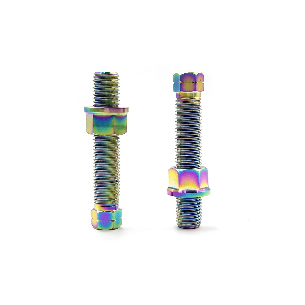 Prootom Motorcycle Titanium Alloy Chain Adjuster Bolt 1 Pair M8*1.25 Motocross For Crf Wrf Yzf Kxf Rmz Dirt Bike (M8 Phantom)
