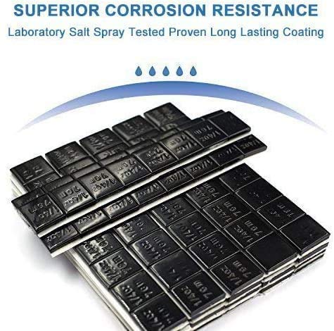 CKAuto Adhesive Wheel Weights, EasyPeel, Black, 1/4oz (48pcs), Low Profile, 12oz/Box - Ideal for Cars, Trucks, SUVs, Motor