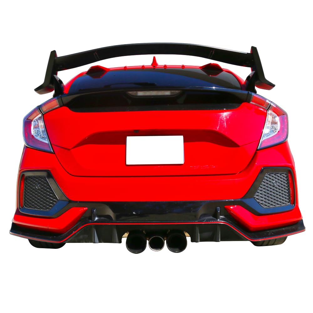 Trunk Spoiler Compatible With 2017-2021 Honda Civic Hatchback 4Door, Tr Unpainted Abs Rear Spoiler Wing Lid By Ikon Motorsports, 2018
