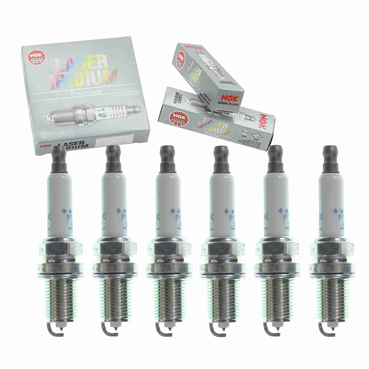 6 pc NGK Laser Iridium Spark Plugs compatible with Nissan Frontier 4.0L V6 2007-2019