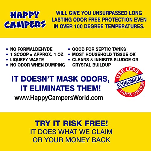 Happy Campers RV Holding Tank Treatment - 64 Ounce for Total Odor Control - Powerful and Effective Solution