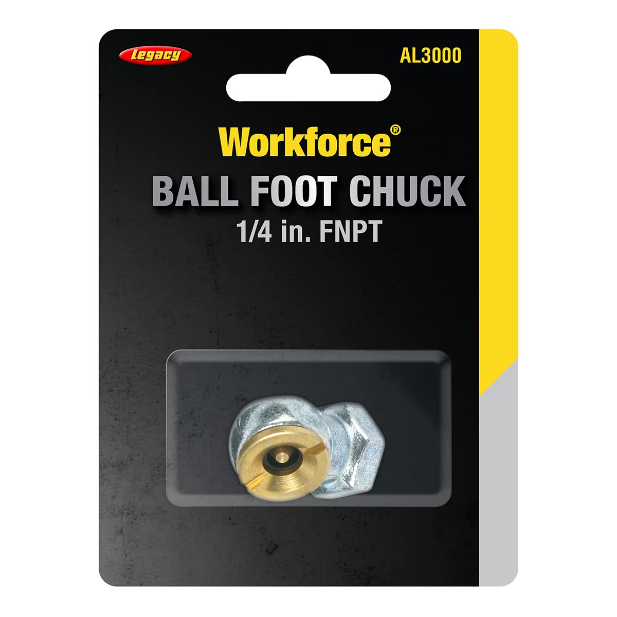 Workforce Legacy Ball Foot Air Chuck With Clip, 1/4 In. Female - Al3000, Factory, 1.6 Ounce (Pack Of 1)