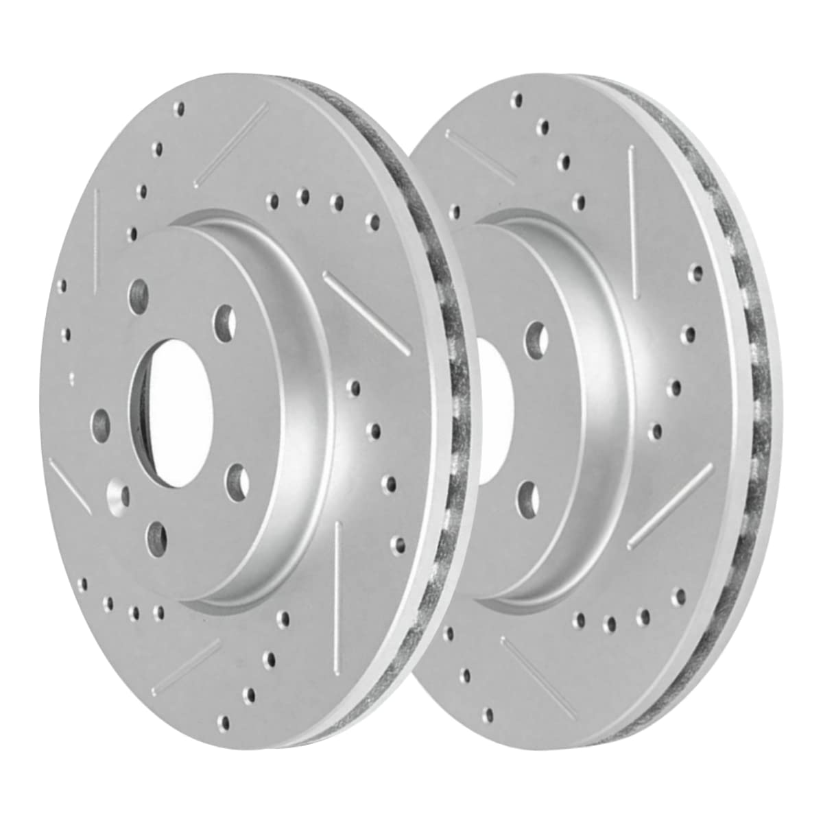 Autoshack Front Drilled And Slotted Brake Kit Rotors Silver And Ceramic Pads Pair Of 2 Driver And Passenger Side Replacement For Chevrolet Cruze Limited 2011-2015 Cruze 2012-2017 Sonic Brkpkg004293