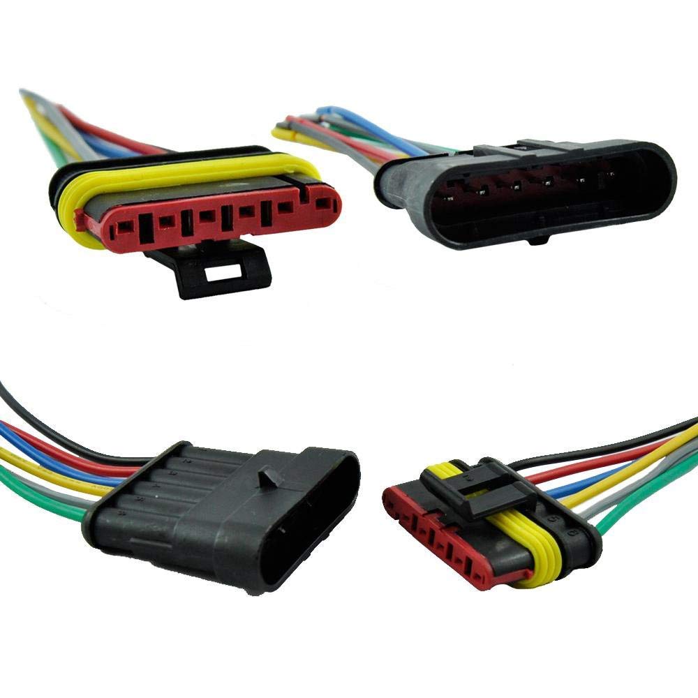 Zytc 6 Pin Way Car Waterproof Wire Connector Plug Auto Electrical Wire Connectors Awg Terminal Pack Of 5