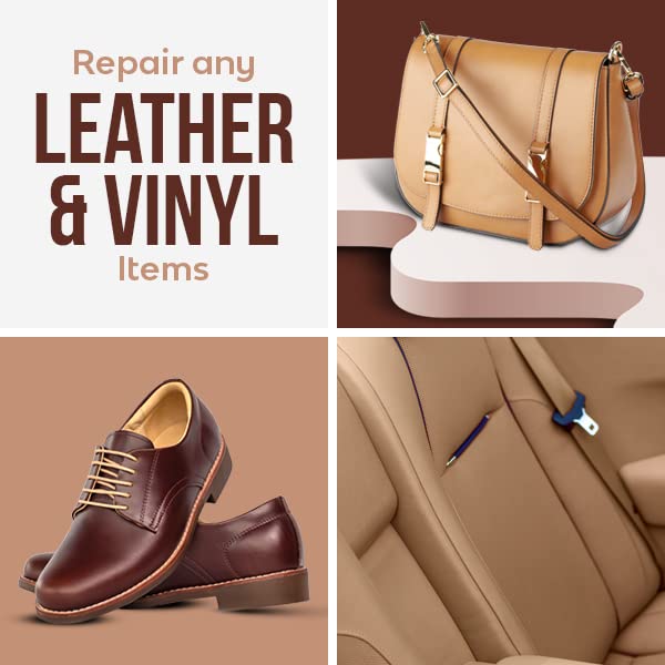 Leather Max Dark Brown Mix - Vinyl And Leather Repair Kit - Restorer Of Your Furniture, Jacket, Sofa, Boat Or Car Seat, Easy Ins