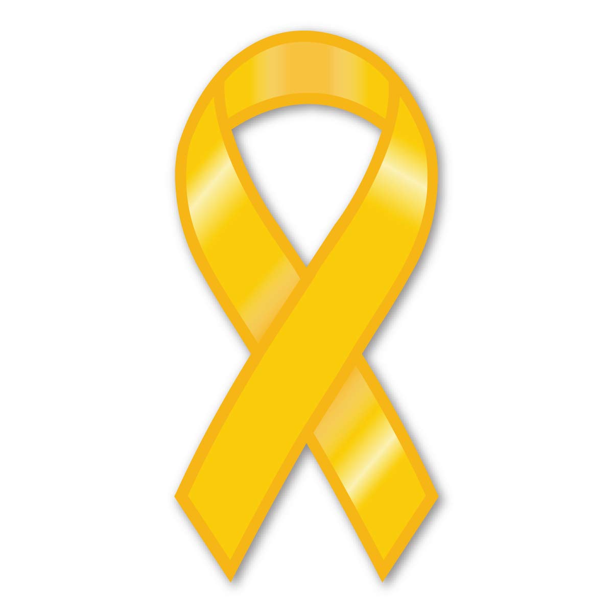 Plain Yellow Ribbon Magnet By Magnet America Is 8'' X 3.875'' Made For Vehicles And Refrigerators
