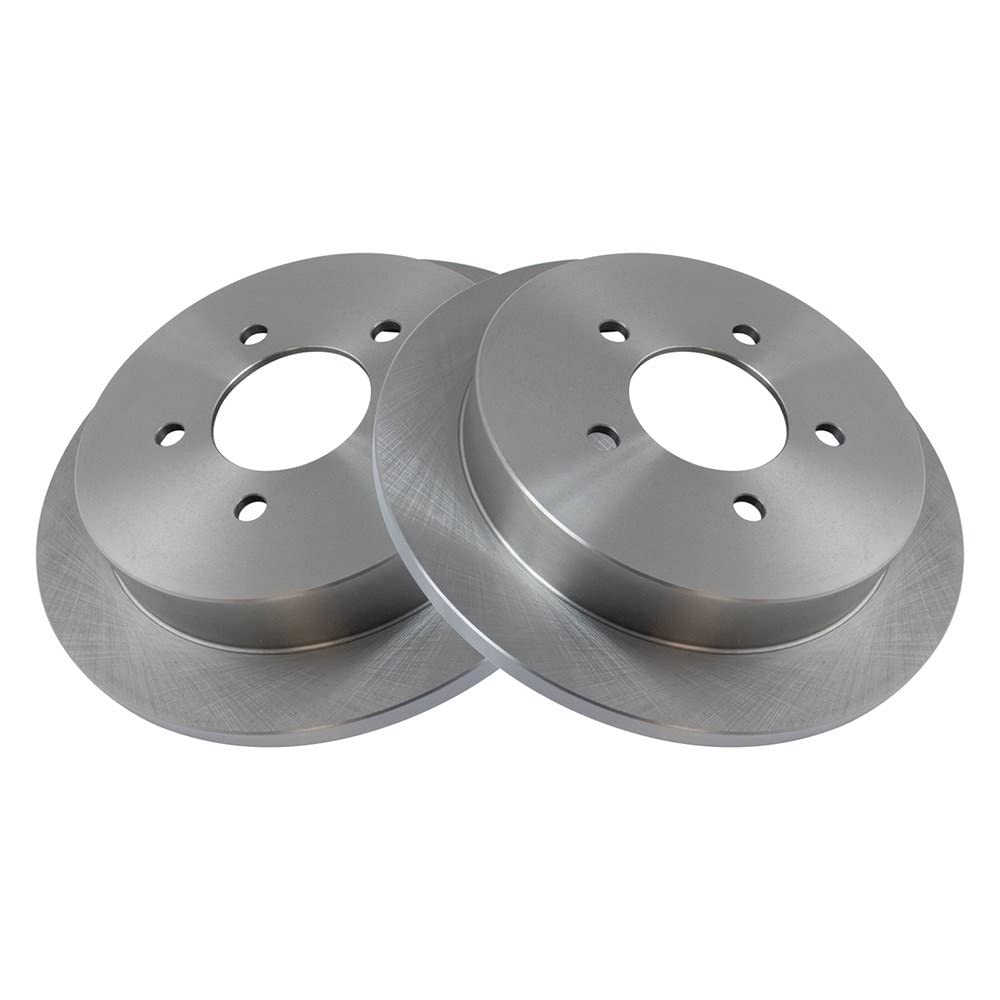 Trq Rear Brake Rotors Set Solid Compatible With 1997-2002 Ford Expedition 1997-2003 F-150 2004 F-150 Heritage 2002 Lincoln Black