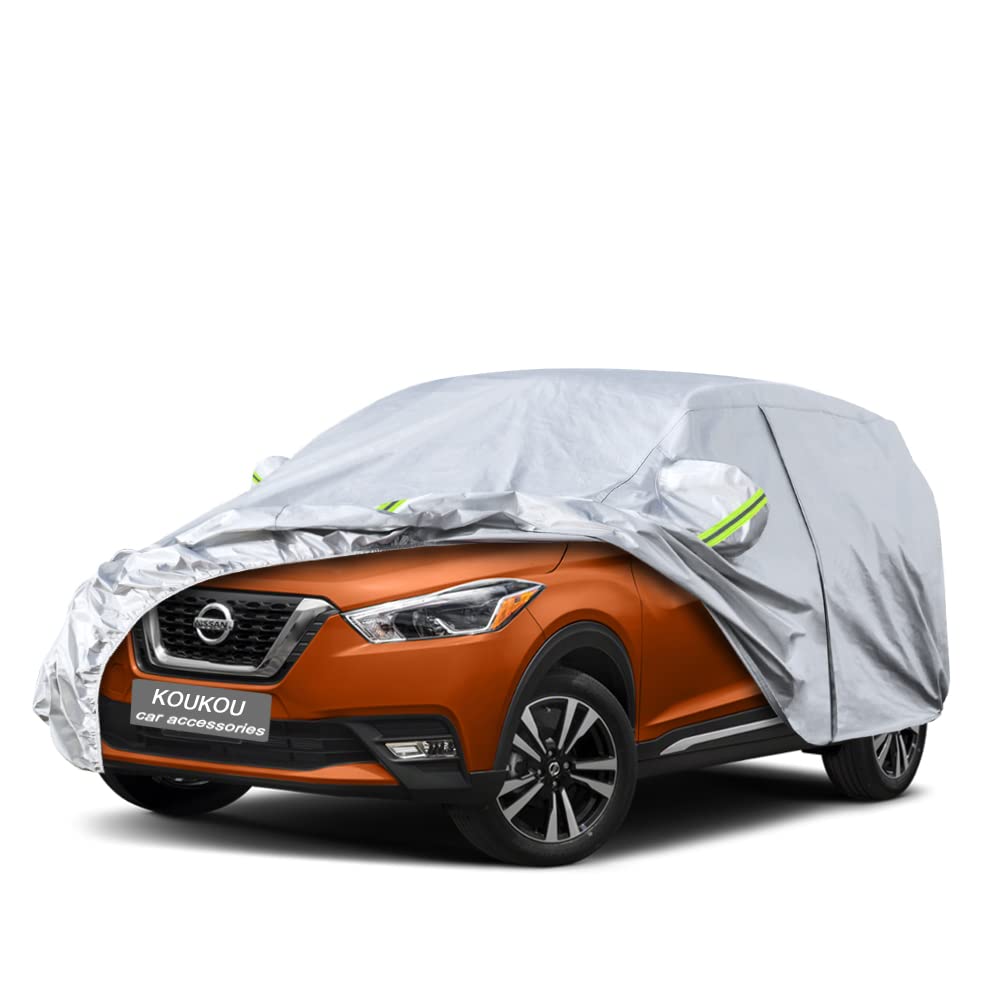 Koukou 6 Layers Car Cover Custom Fit Nissan Kicks From 2017 To 2025, Waterproof All Weather For Automobiles, Sun Rain Dust Snow