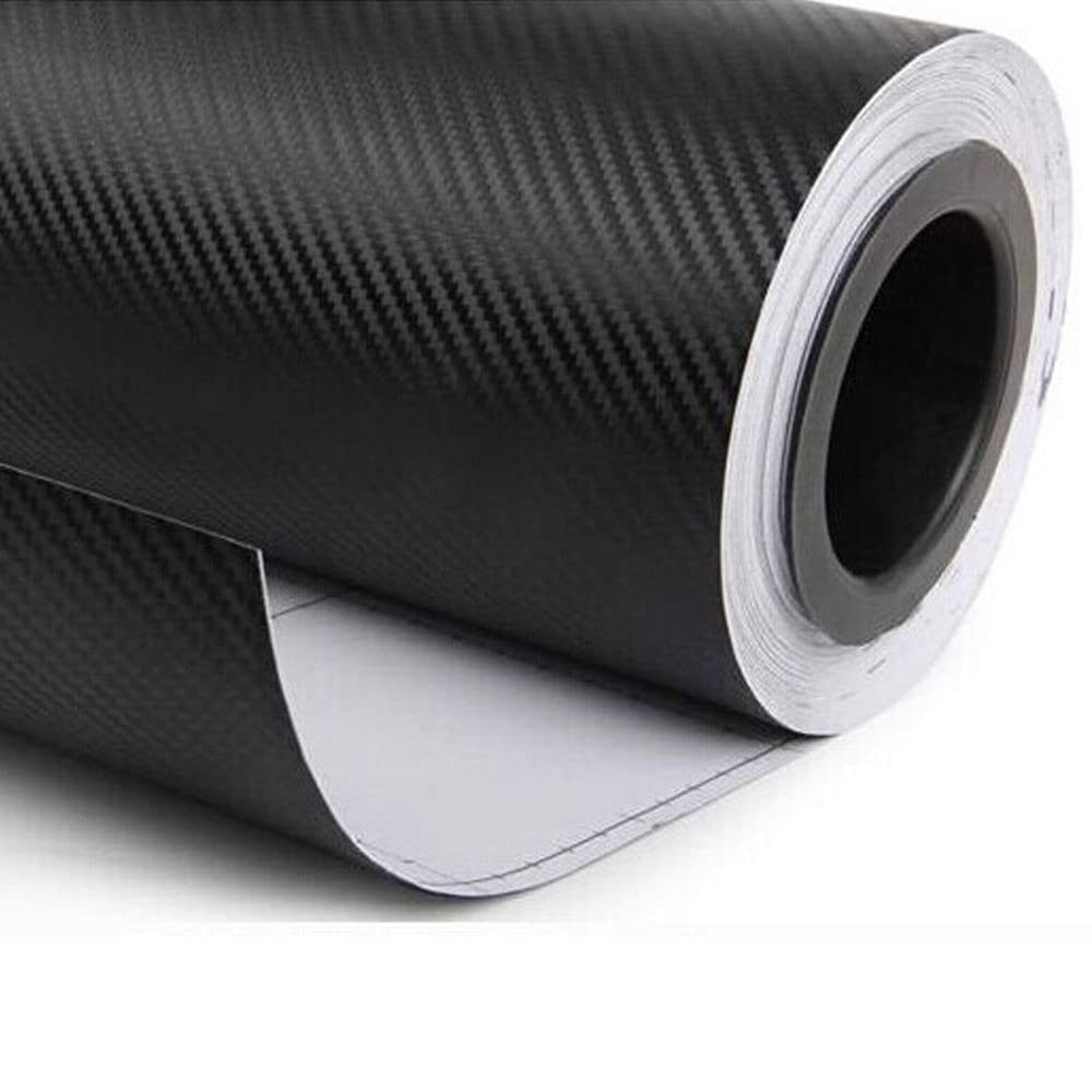 Diyah 3D Black Carbon Fiber Film 120'' X 48'' / 10 Ft X 4 Ft Twill Weave Vinyl Sheet Roll Wrap Diy Decals