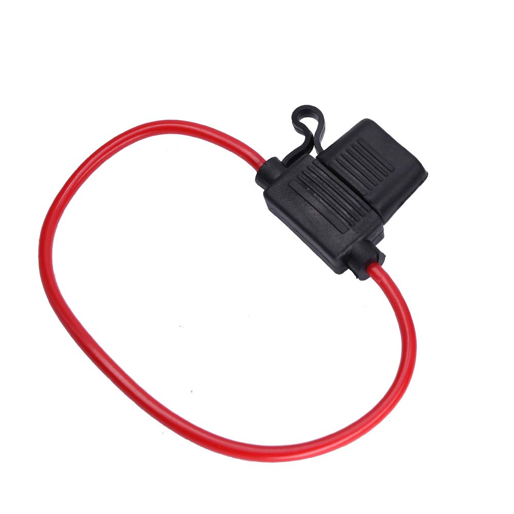 Huiqiaods Atc/Ato 30A In-Line Fuse Holder 16 Gauge Wiring Harness 12V Standard Plug Socket Pack Of 2