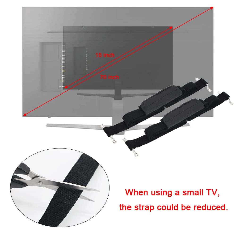 scottchen PRO RV TV Straps 74 Anti-Tip RV Furniture Safety Tie Down Solid Straps for Camper Trailer Traveling - 2pcs