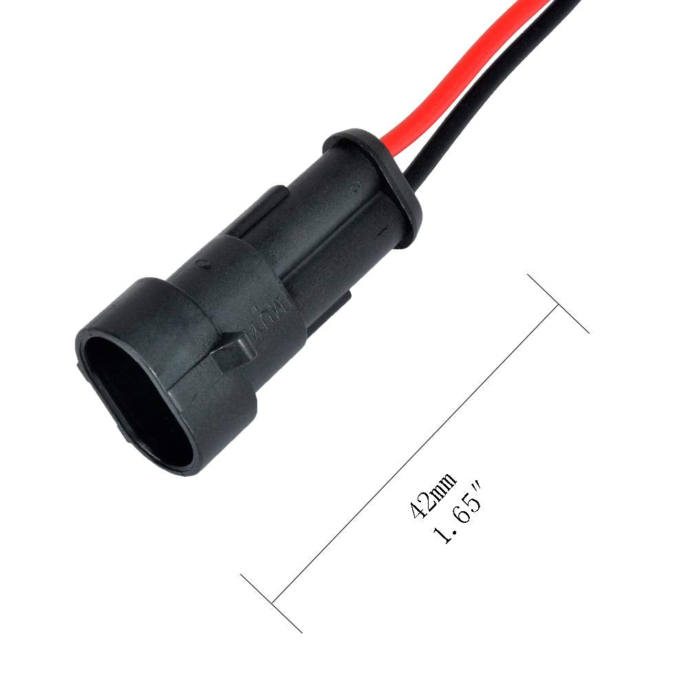 MUYI 5 Kits 2 Pin Connector 18AWG Waterproof Wire Connector 1.0mm Quick Disconnect Wire Connectors 1.5mm Series Automotive Water