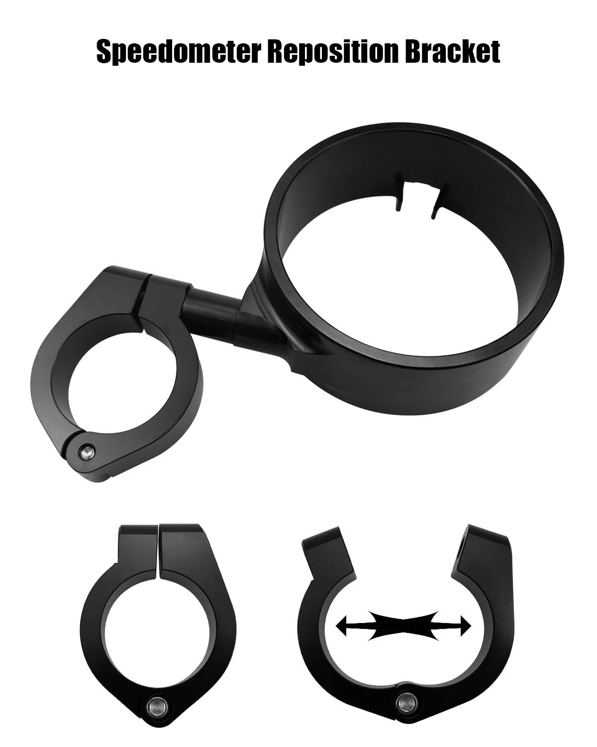 EMIHO Side Mount Instrument Bracket for Harley Davidson Sportster XL 1993-2020, Aluminum Alloy, Black, Speedometer Relocation Cover
