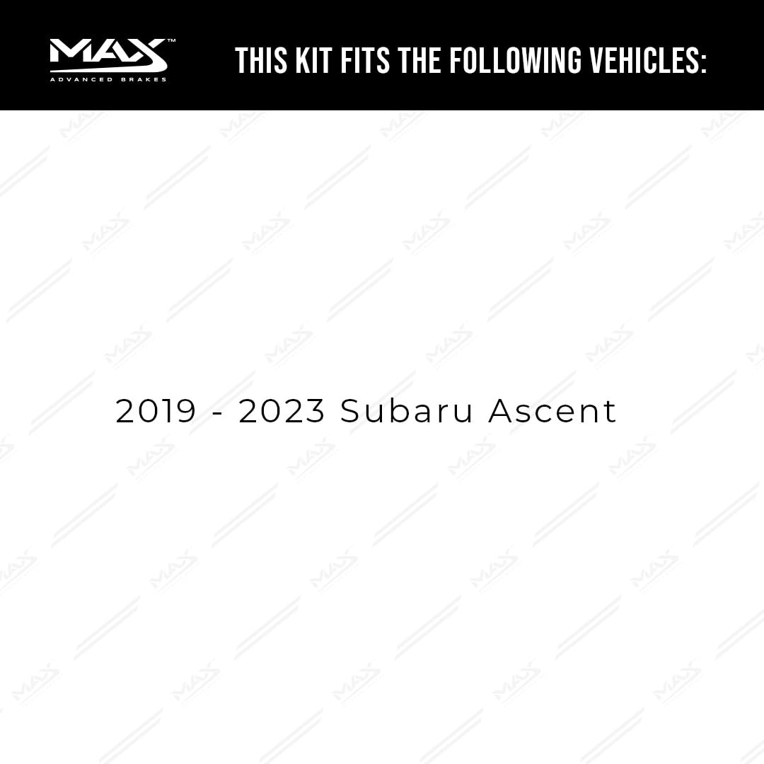 Max Advanced Brakes Front Brake Kit Compatible With 2019 2020 2021 2022 2023 Subaru Ascent Replacement Cross Drilled Disc Brake