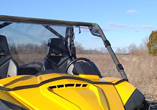 SuperATV Heavy Duty Full Front Windshield for 2011-2020 Can-Am Commander 800/1000 | Clear Polycarbonate | Easy Install