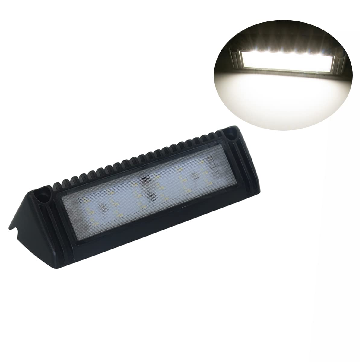 Raycharm 9 RV Exterior LED Scene Light Fixture, 40 Down Angle Flood Beam, 4000K Natural-White, 12V/24V DC, High Lumen Output Low