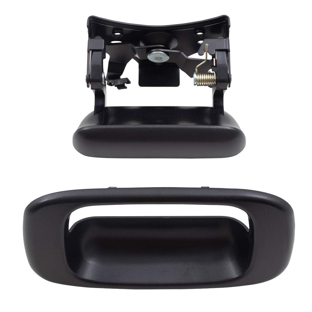 Brock Replacement 2-Piece Set Tailgate Liftgate Handle with Trim Bezel compatible with 99-06 Silverado Sierra Pickup Truck 15997