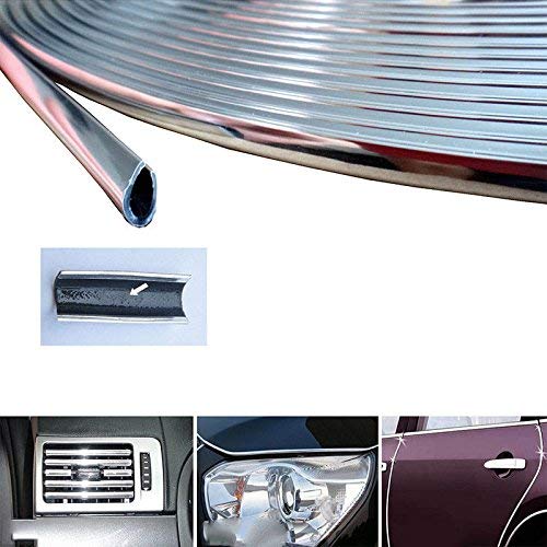 Car Door Edge Scratch Guard Trim Molding Protecto Chrome 5Metres(16Feet) X7Mm Sticky Cover U Shape Air Vent Edge Decoration