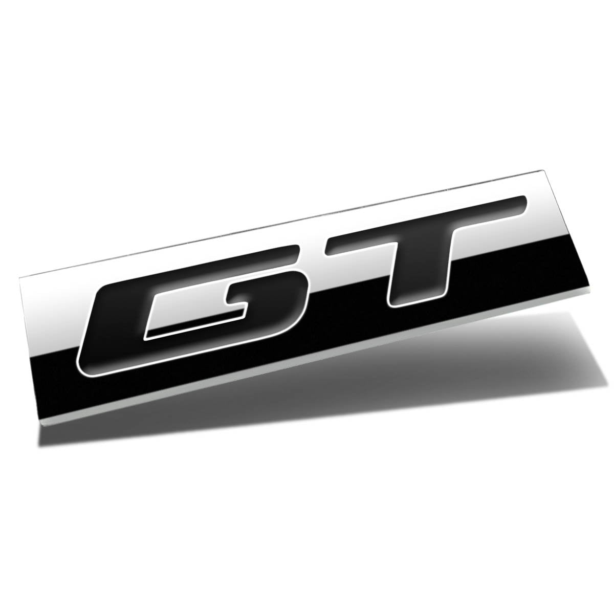Chrome Finish Metal Emblem Gt Badge (Black Letter)