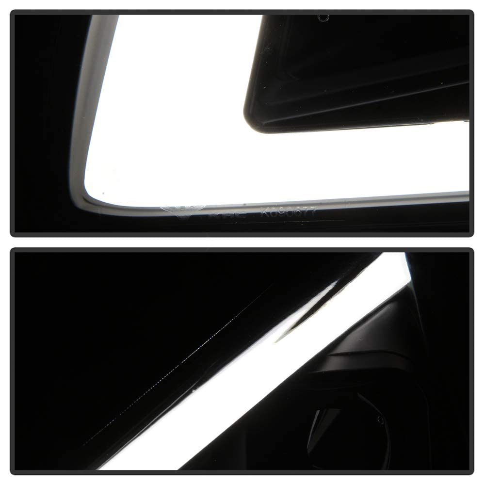 ACANII Projector Headlights for 2009-2014 Nissan Maxima, Black LED Tube Style, Driver & Passenger Side