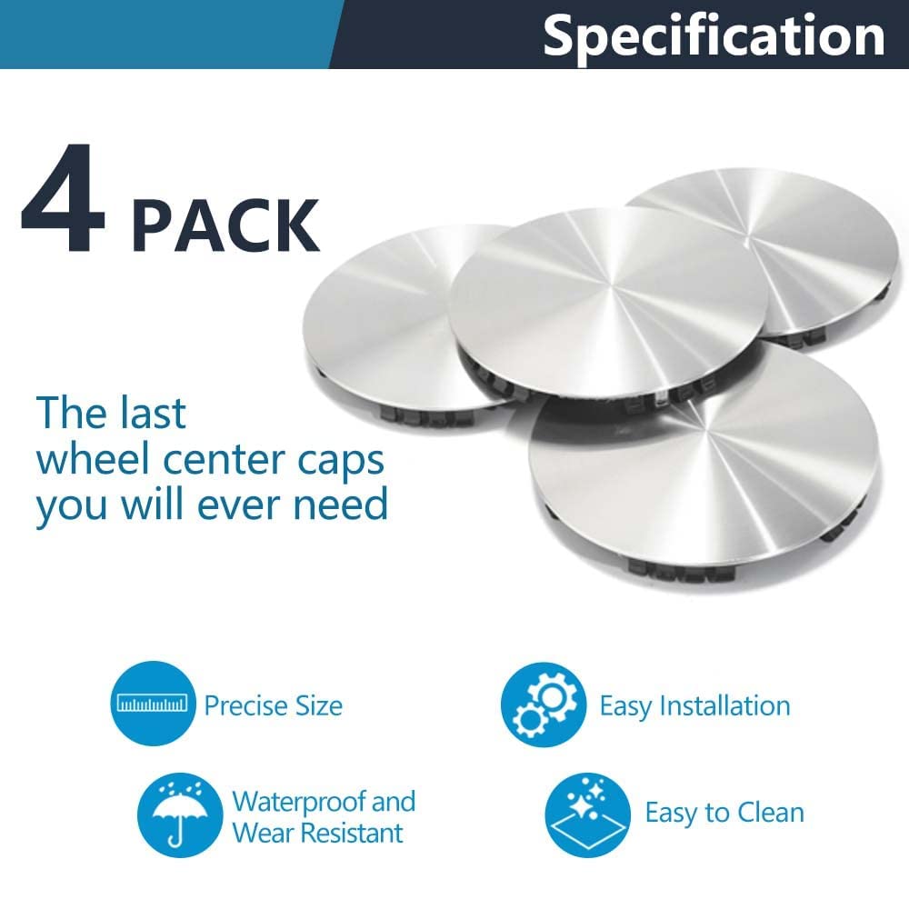 steel.frame.motor 190MM Center Caps for Chevy Silverado 7.48in OD ABS Plastic Silver 1992-1999 15inch Rim Replacement Caps