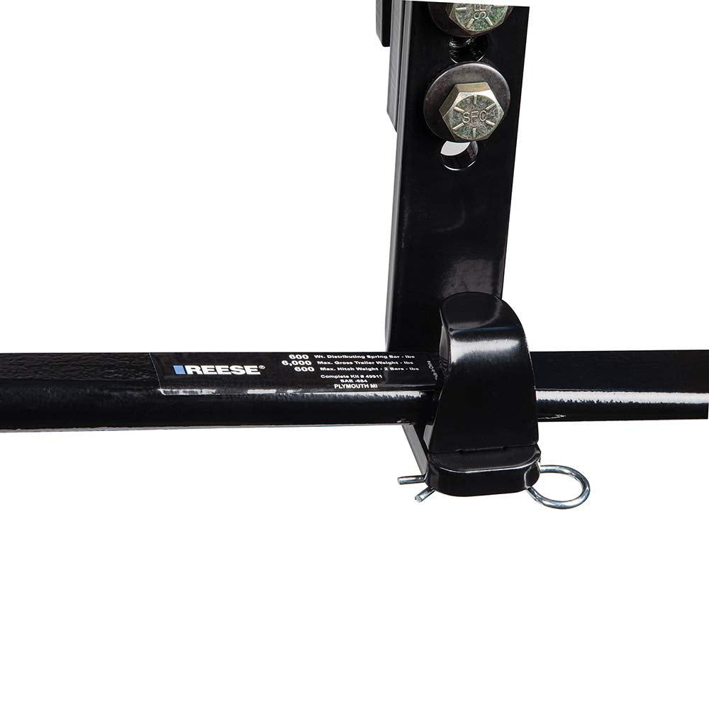 Reese 49912 Pro Round Bar Weight Distribution Hitch With Sway Control, 8,000 Lbs. Capacity, Fits Up To 7 Inch Trailer Frames, 8.5 Inch Drop Shank Included
