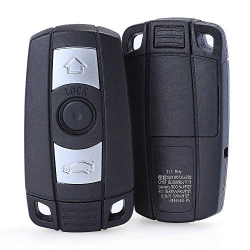 Keymall Keyless Entry Remote Car Key Fob 3 Button Replacement Pcf7952 Chip For Bmw Cas3 3/5 Series X5 X6 With Comfort Access 315Mhz Kr55Wk49127