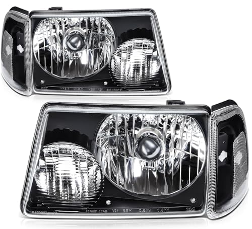 LBRST Headlight Fit 2001-2011 for Ranger Black Housing Clear Reflector Pair Headlight Assembly FO2503173