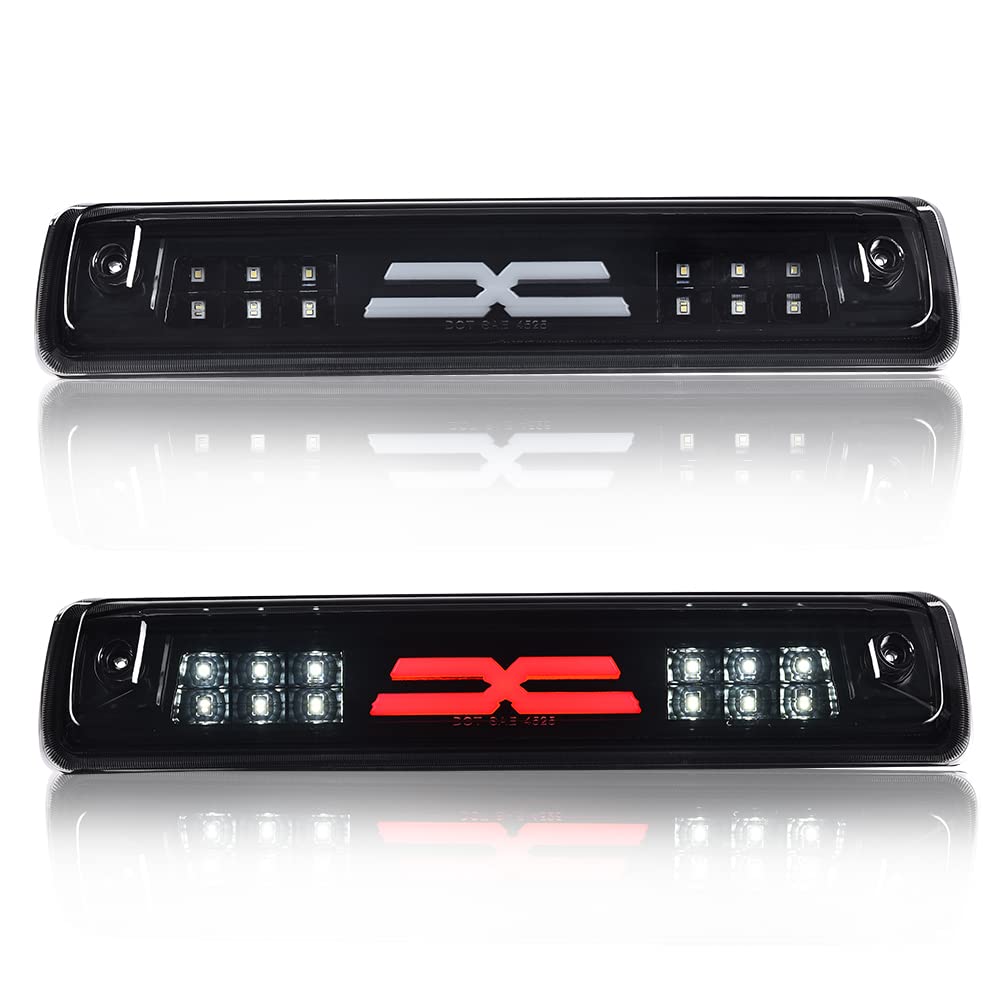 CROSSDESIGN LED 3rd Brake Light Compatible with 2015-2018 Colorado/Canyon High Mount Stop Light Third Tail Light,Smoky Lens Blac