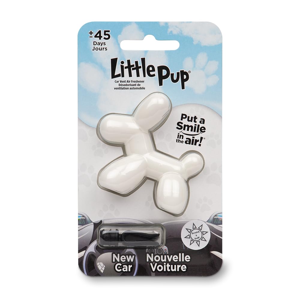 Stoner Car Care Little Pup 96601 New Car Scent Air Freshener Clip, Alcohol-Free, Non-Toxic, Pack of 1