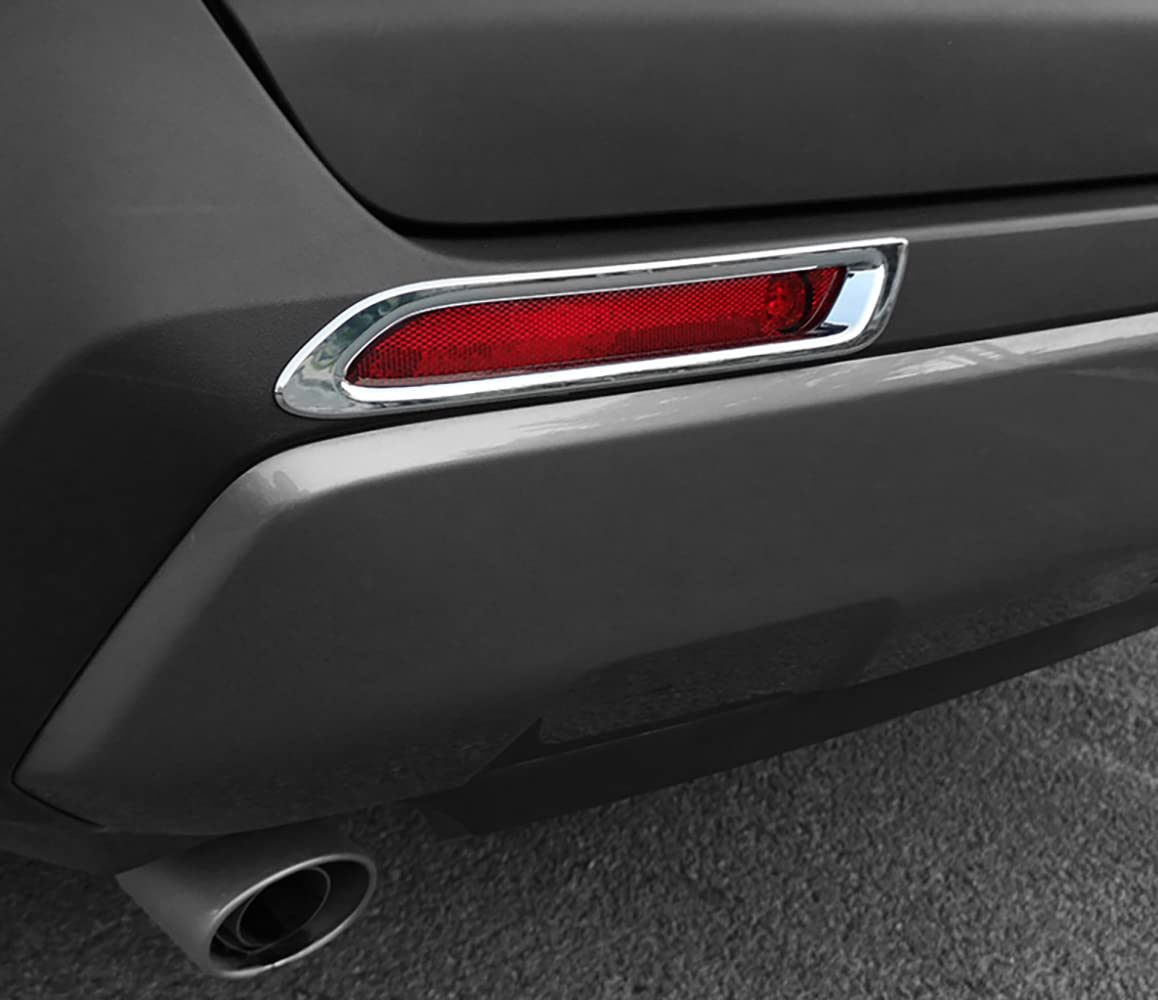 KELEIMAI Car Accessories Fit For Toyota RAV4 2019-2022 2023 2024 Exterior Rear Bumper Reflector Fog Lights Cover Trim (Glossy Ch