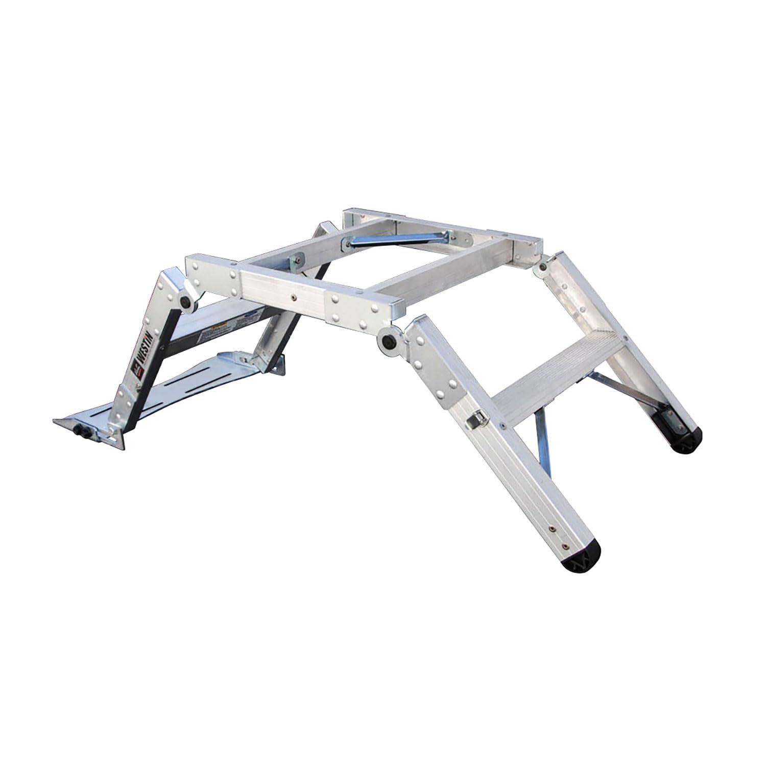 Westin Tailgate Ladder - 38in Aluminum, Natural Finish, Model 10-3000, Versatile for Various Applications