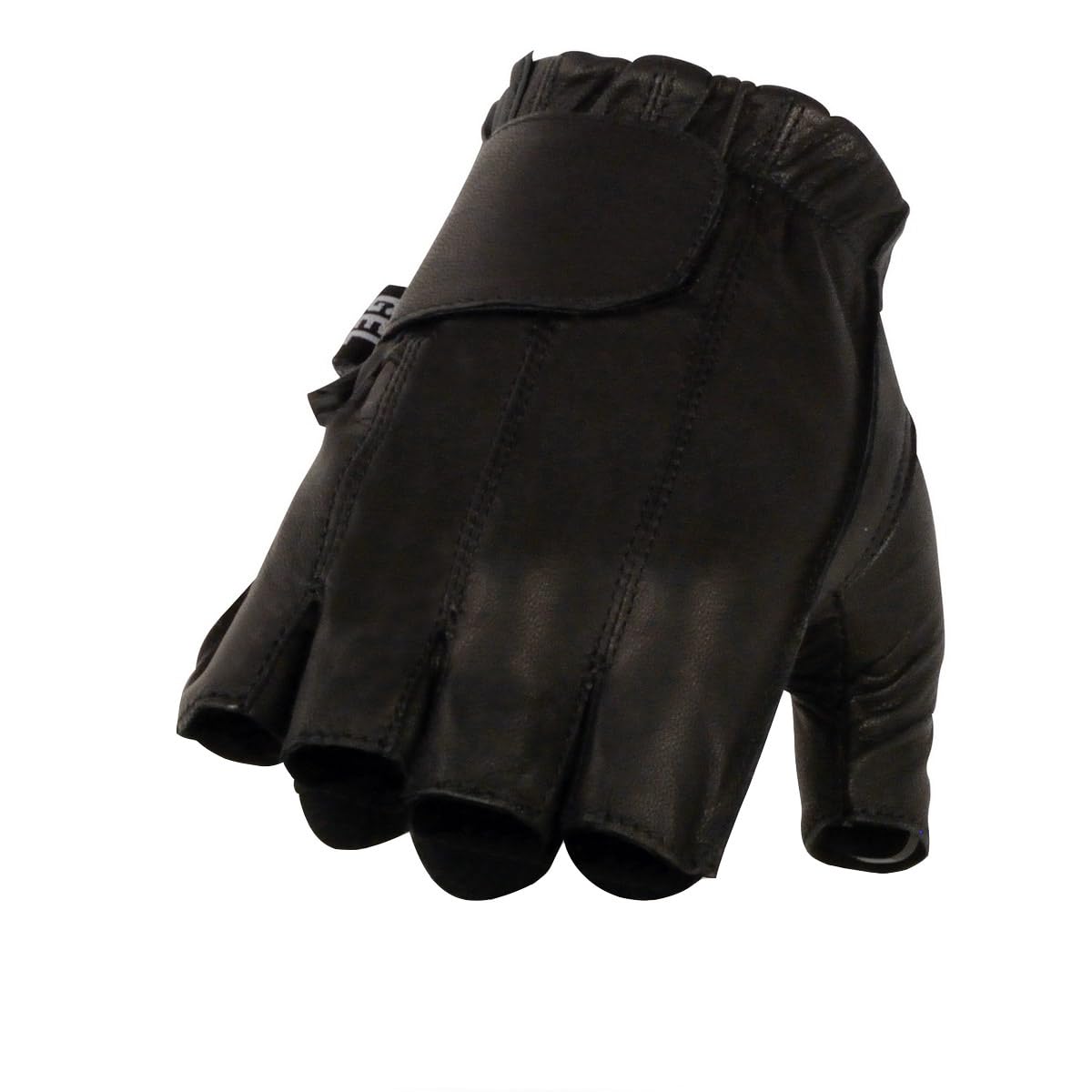 Milwaukee Leather Sh442 Men'S Black Leather Gel Padded Palm Fingerless Motorcycle Hand Gloves W/Soft ‘Genuine Leather’ - Large
