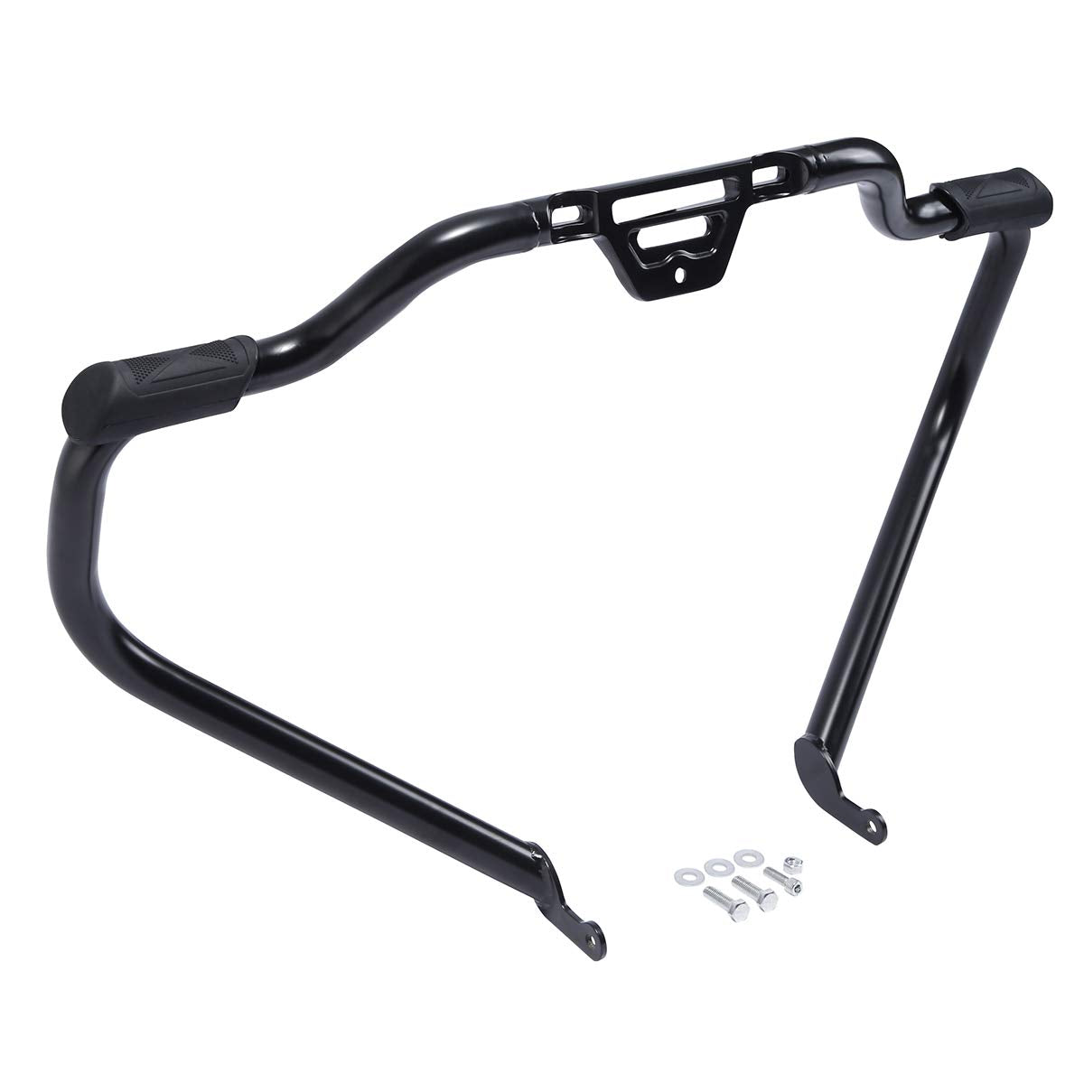 TCT-MOTORPARTS Engine Guard Crash Bar - Mustache Black, Iron, Fits 2018-2025 Softail Models