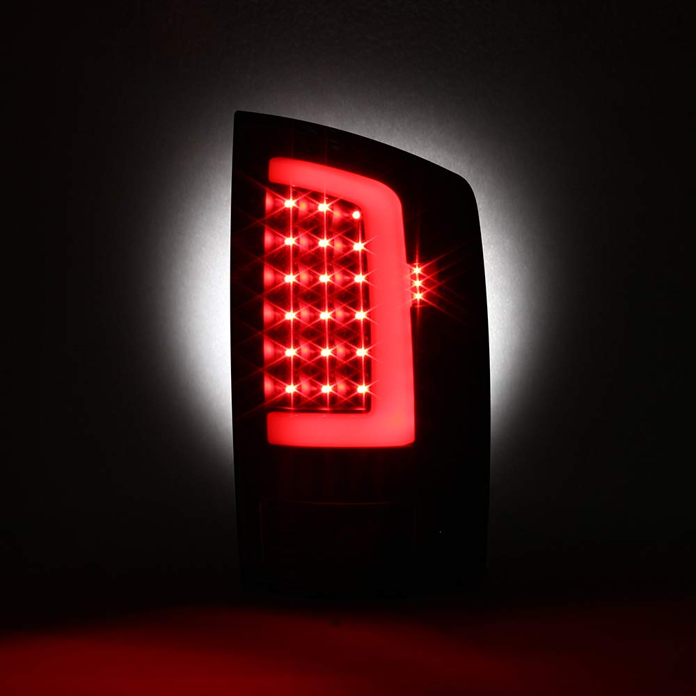 Akkon - For 03-06 Dodge Ram 1500 2500 3500 Led Drl Light Tube Black Tail Brake Light Lamp Assembly