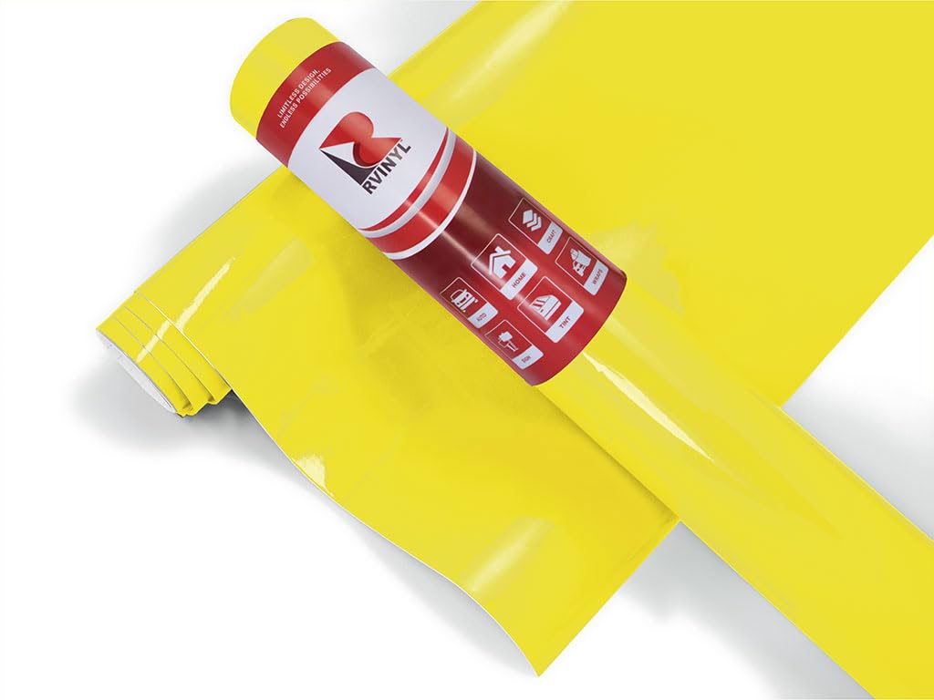 3M 2080 Series G55 Gloss Lucid Yellow - 5Ft X 30Ft - 150Sq Ft - Dual Cast Thick Vinyl Car Wrapping Film - Vehicle Sheet Roll