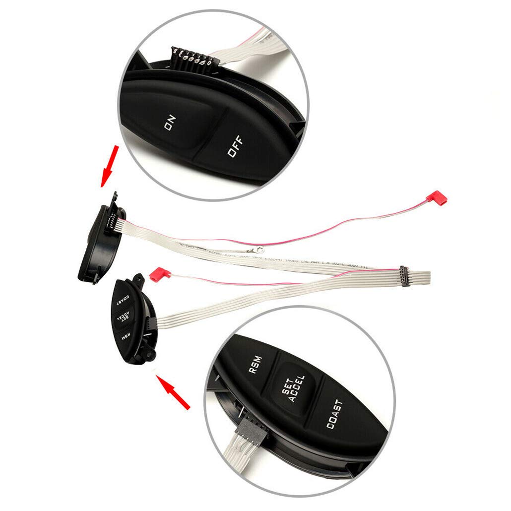 Husuku Steering Wheel Mounted Cruise Control Switch Buttons Kit Replacement Fit For 1998-2003 Ford Ranger 2001-2005 Ford Explorer Sport Trac F150 Mercury Mountaineer B3000 F87Z9C888Bb (Black)