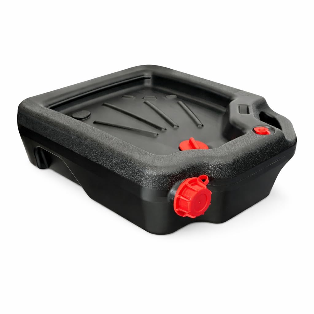 ESTARN 16 Quart Automotive Oil Drain Pan-Heavy-Duty Plastic Oil Change Container for Cars,Trucks and SUVs, Black