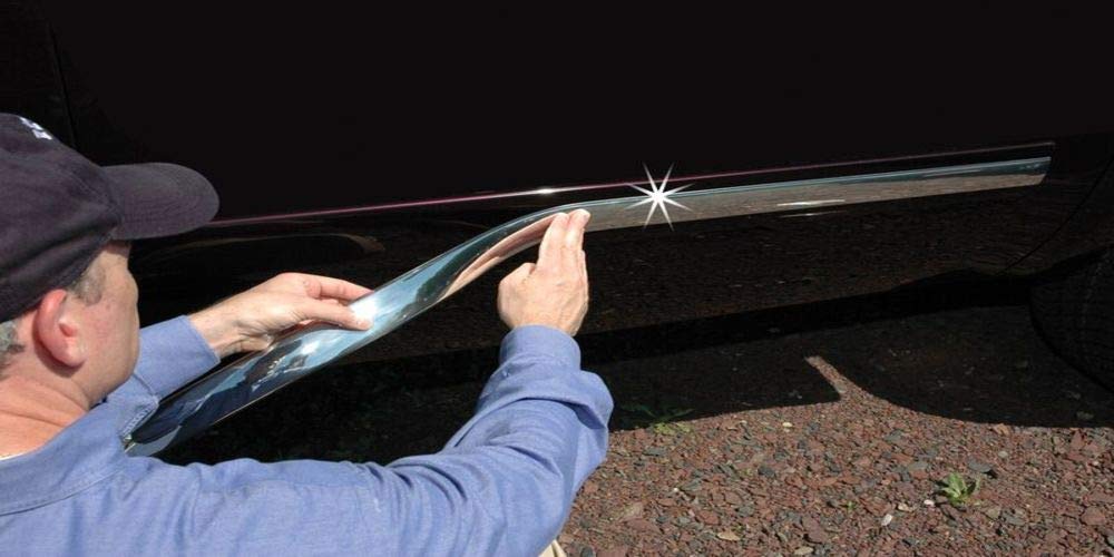 Car Door Edge Scratch Guard Trim Molding Protector 40Mm (1.57Inc) X 5M(16Feet) Chrome Sticky Cover U Shape Air Vent Edge Decorat