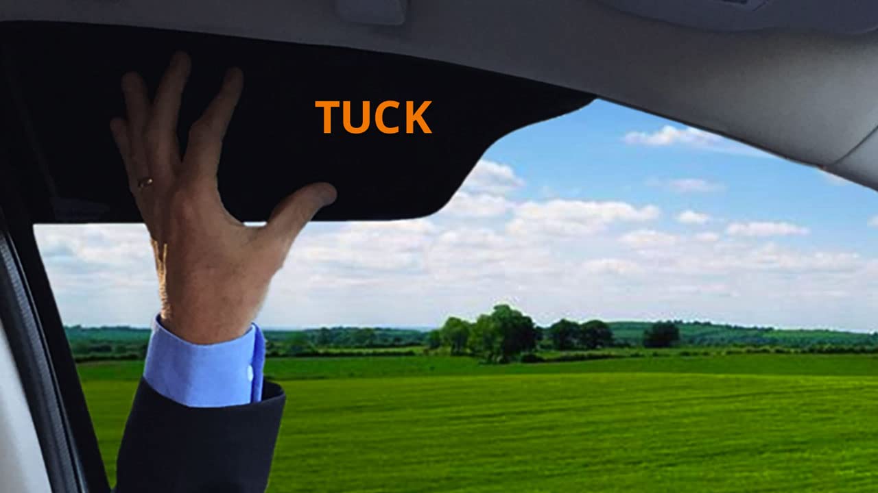 TuckVisor Blackout Sunshade Extender for Car Window - Anti-Glare, UV Protection, Black, 1 Pack