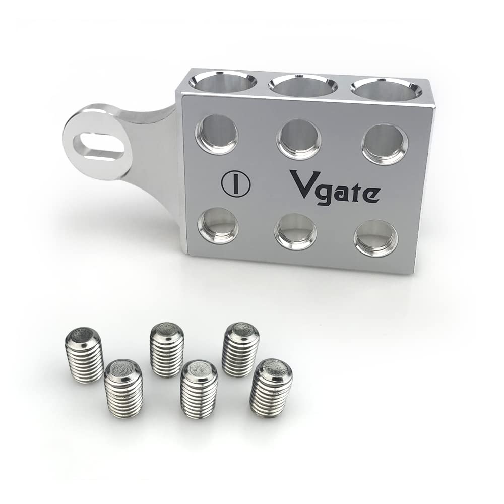 Vgate 6X2/0 Awg Gauge Post Battery Terminals, For Lithium Or Agm Lead Acid Battery With Bolt Down Ends Or Threaded Studs, M6 Or
