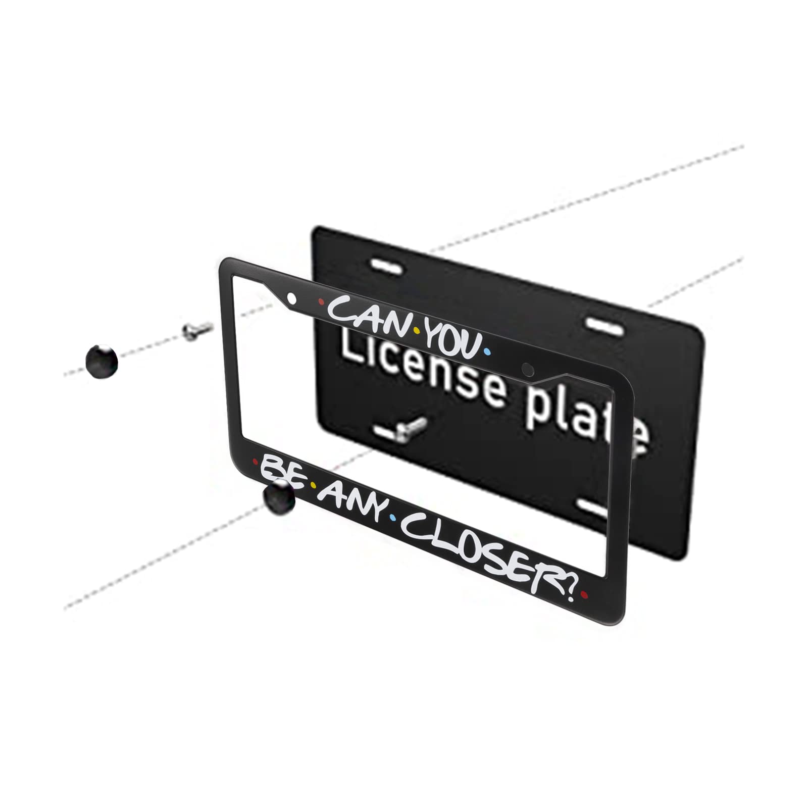 2Pack License Plate Frame,Funny Fans Lovers Merchandise Tv Show Car Accessories,License Plate 12 X 6 Inch Aluminum Black License