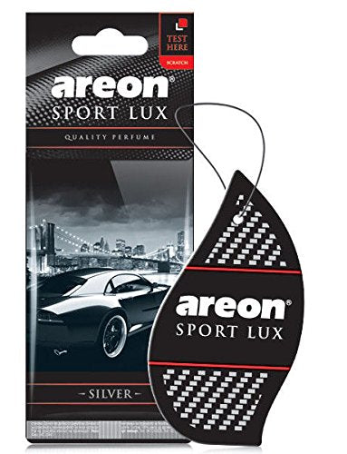 AREON Sport Lux Silver Air Freshener - Premium Cologne, Long Lasting, Pack of 3