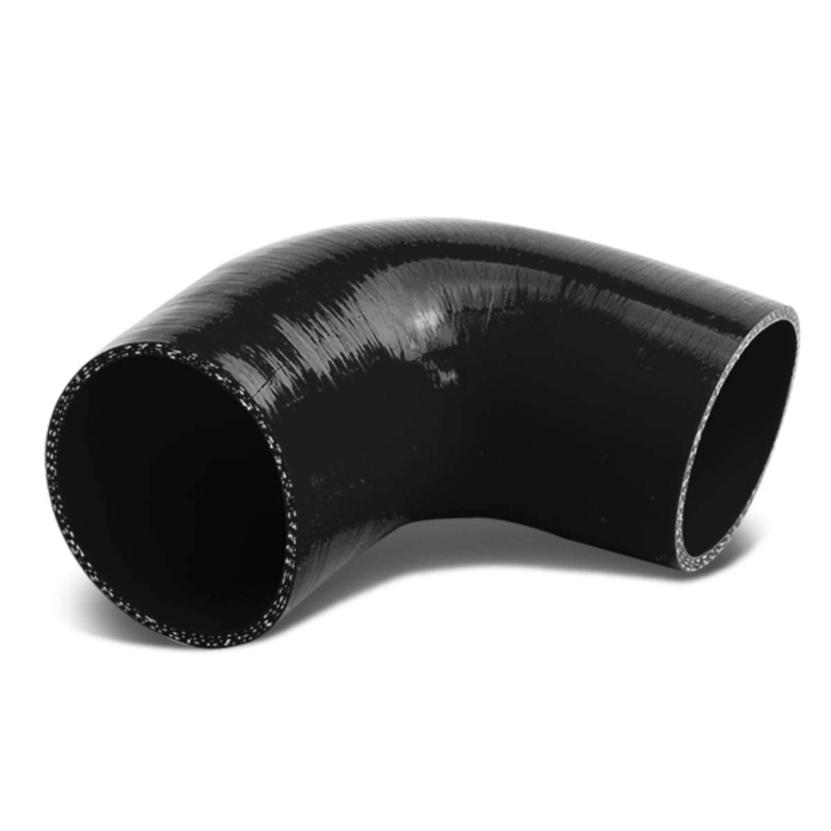 Auto Dynasty 2.5 Inches 90 Degree Elbow Turbo/Intercooler/Intake Piping Coupler Silicone Hose (Black)