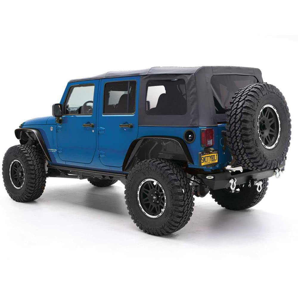 Smittybilt Replacement Soft Top with Tinted Windows and No Upper Doors (Black Diamond) - 9085235
