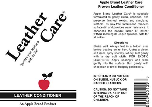Apple Brand Leather Conditioner - 8oz Bottle, Leather Care, Model 13