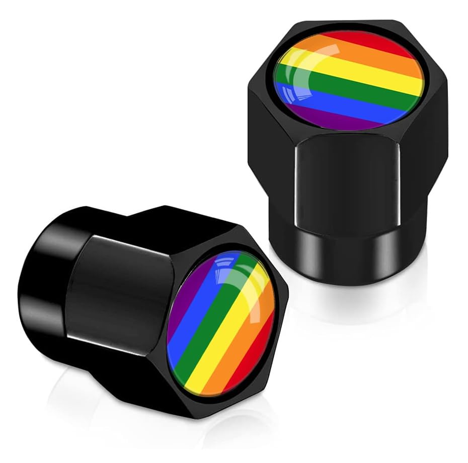 4Pcs Tire Valve Stem Caps Pride Explosion Valve Cover Aluminum Alloy Compatible With Car Truck Suv Pride Car Accessories