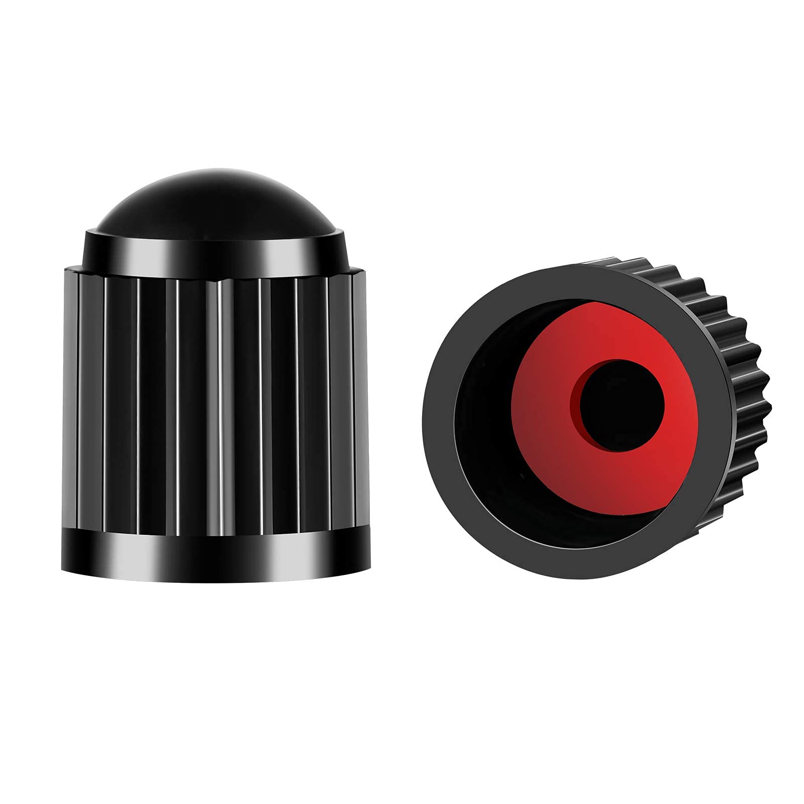 Hzjd Tire Valve Caps, Black, With O Rubber Ring, Universal Stem Covers For Suvs, Cars, Bike, Motorcycles, Trucks  Heavy-Duty, Ai